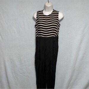 Vintage Black & White Striped Jumpsuit Women’s